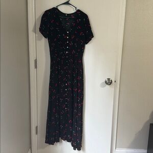 Amazon Black Maxi Dress with Cherry Print